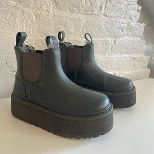 UGG Black Platform Chelsea Winter Boots